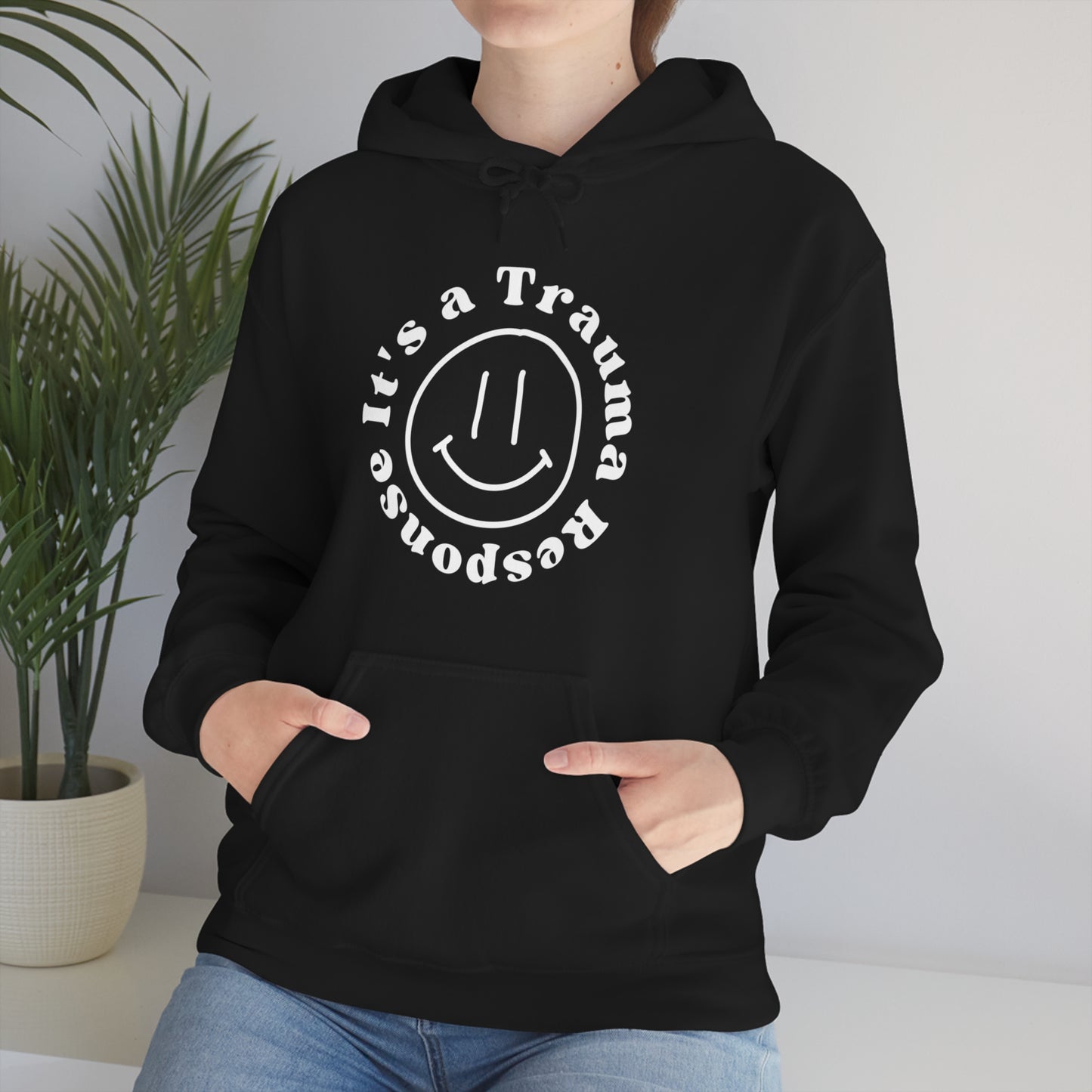Smile! it's a trauma response Unisex Heavy Blend™ Hooded Sweatshirt
