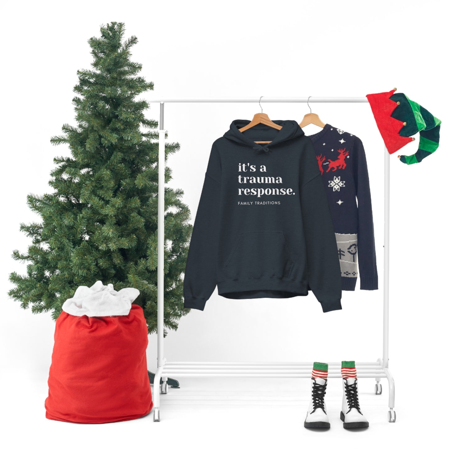 it's a trauma response Unisex Hooded Sweatshirt