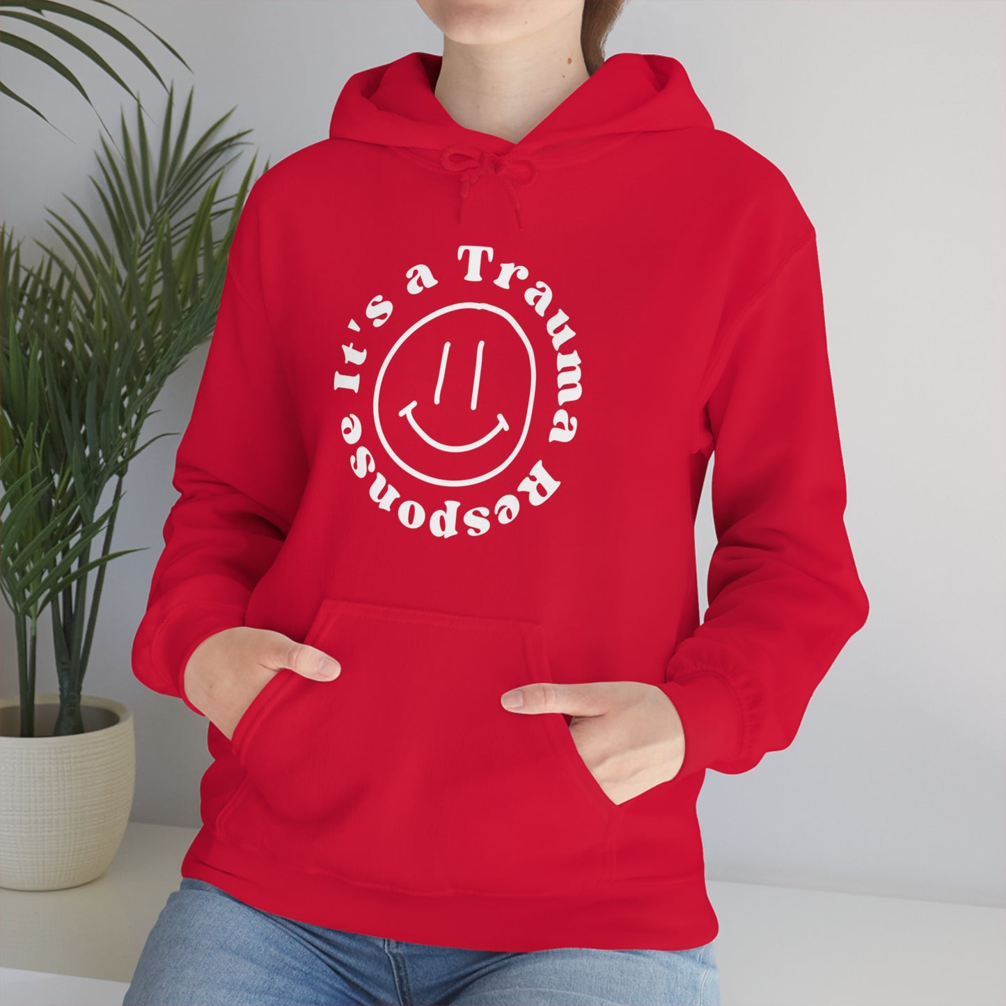 Smile! it's a trauma response Unisex Heavy Blend™ Hooded Sweatshirt