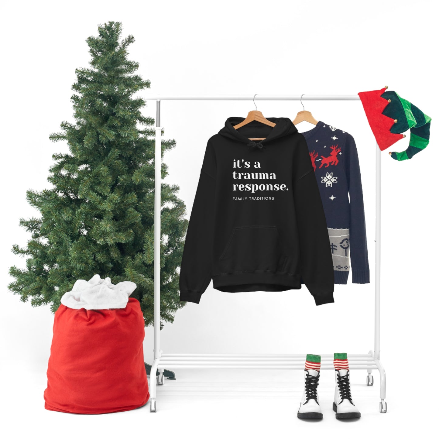 it's a trauma response Unisex Hooded Sweatshirt