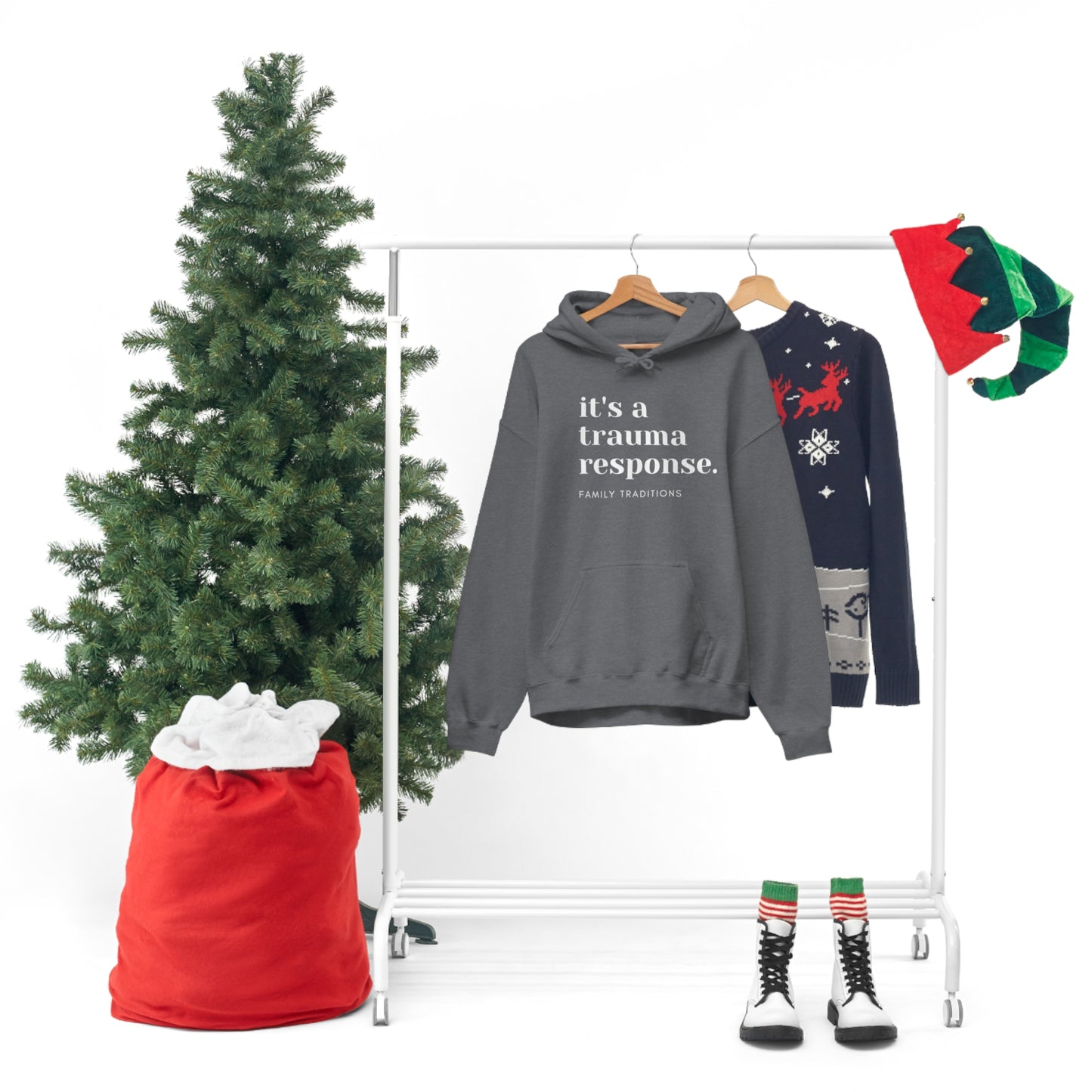 it's a trauma response Unisex Hooded Sweatshirt